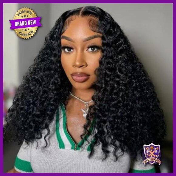 32 Inch Human Hair Lace Front Wig 200 Density Curly Glueless Medium Cap main image 7